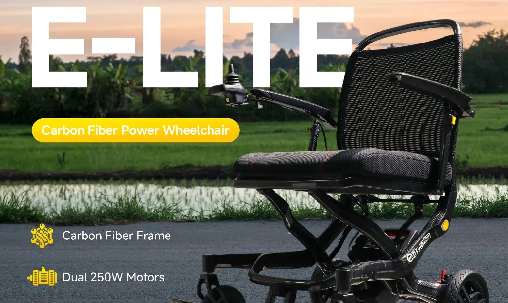 Carbon fiber wheelchair with dual motors and folding design